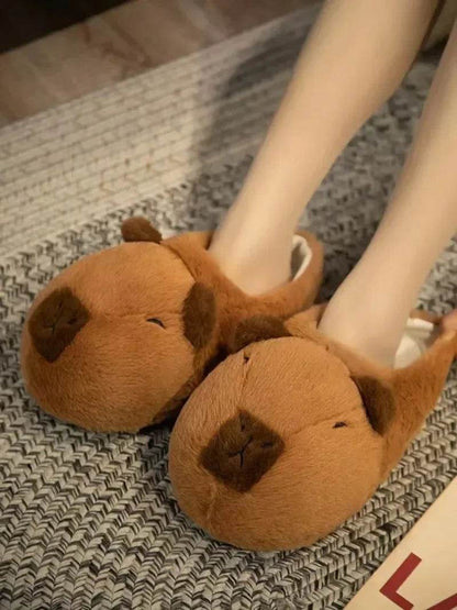 Capybara Plush Slippers - Soft, Cozy, Warm Indoor Shoes - BON's