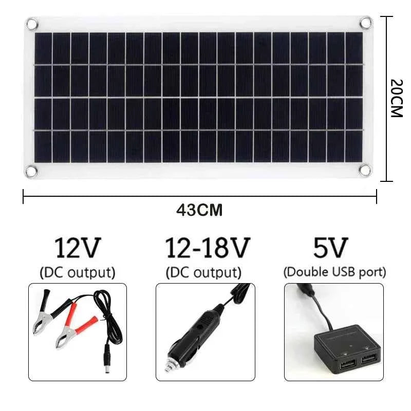 1000W Solar Panel 12V Solar Cell With 60A 100A Controller Solar Charge for Phone RV Car MP3 PAD Charger Outdoor Battery Supply