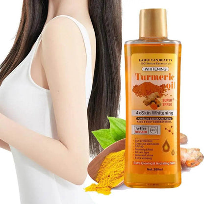 200ml Turmeric Essential Oil for Skin Care - Moisturizing and Hydrating Natural Oil for Smooth Face and Body - BON's