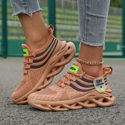 Thick Soled Sports Shoes Knitted Round Toe Shoes 3CM Block Heel Retro Style | Fashion Shoes for Men's Hiking and Walking - BON's
