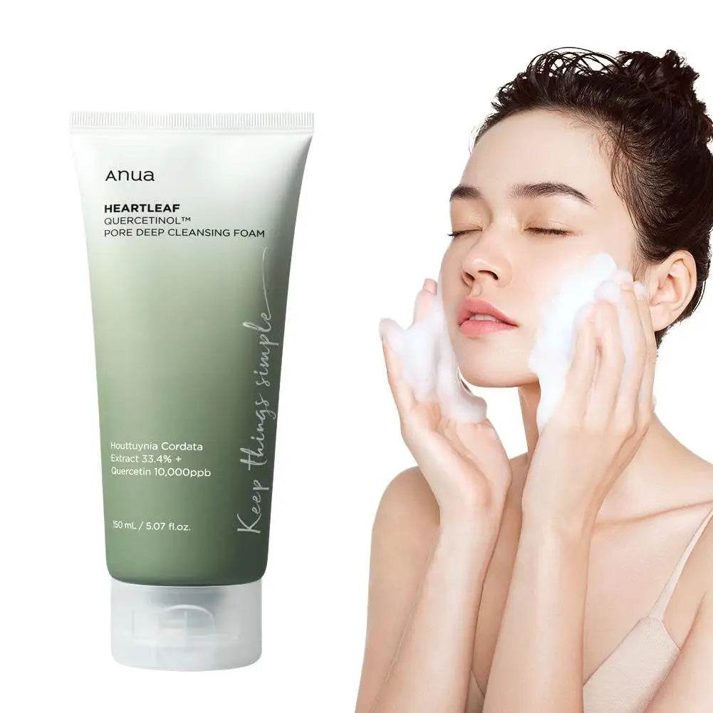 Heartleaf Skincare Set - Facial Toner, Makeup Remover, Anti-Aging Essence, Emulsion & Dense Foam Cleanser - BON's