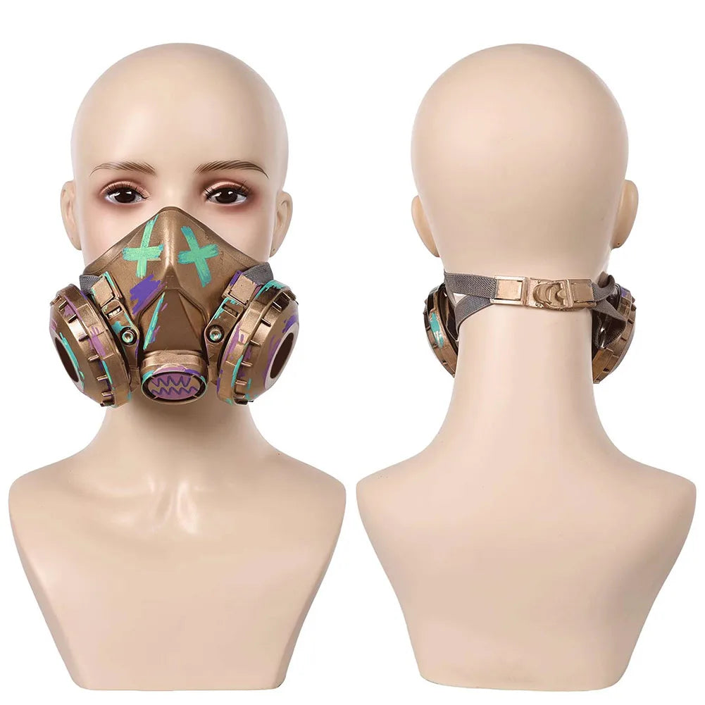Adult Women Arcane Jinx Cosplay LoL Gun Shark Weapon Finger Masks Hood Disguise Costume Accessories Halloween Carnival Prop