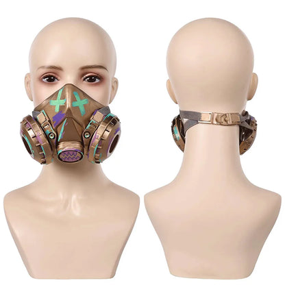 Adult Women Arcane Jinx Cosplay LoL Gun Shark Weapon Finger Masks Hood Disguise Costume Accessories Halloween Carnival Prop