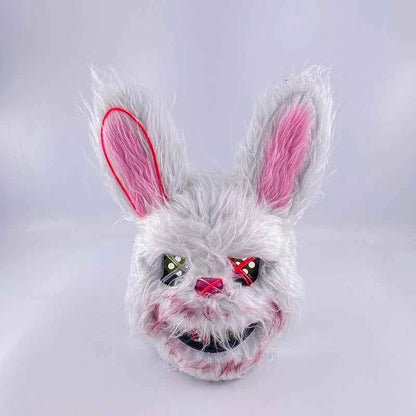 LED Glowing Bloody Rabbit Mask – Neon Horror Cosplay for Halloween, Carnival & Masquerade