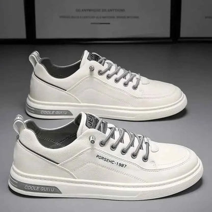 2025 Men’s Versatile White Sneakers – Breathable Spring Board Shoes for Sports & Casual Style