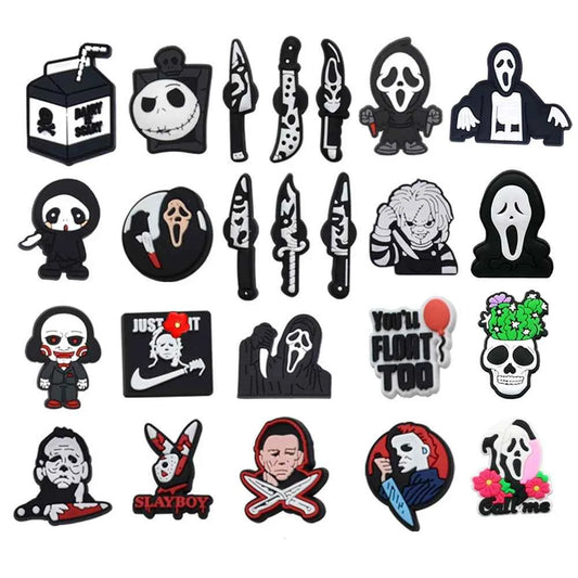Halloween Horror Movie Shoe Charm – PVC Accessory for Classic Clogs, DIY Decoration & Kids’ Xmas Gifts