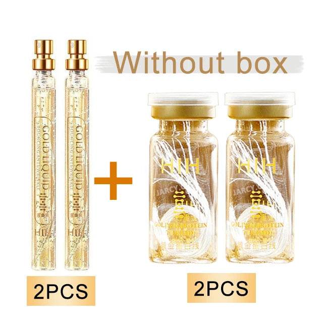 Korea 24k Collagen Serum - Active Collagen Silk Care Lifting Firming Set with Hyaluronan for Moisturizing Essence and Firming Skin Care - BON's