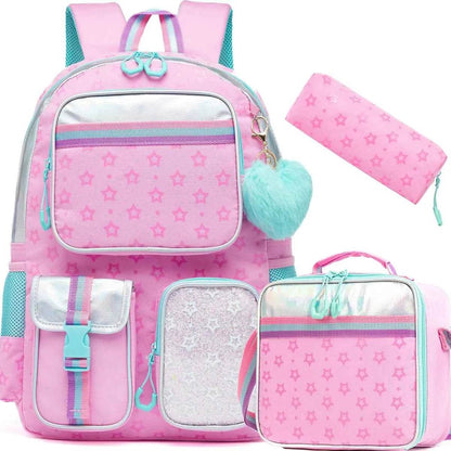 Meetbelify Aesthetic Backpack for Girls - Schoolbag with Lunchbox and Penbag for Elementary and Teen Students - BON's