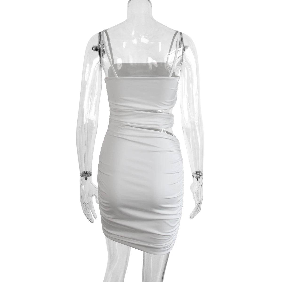 Women Sexy Spaghetti Strap Mini Dress Backless for Party Evening Nightclub Outfit - BON's