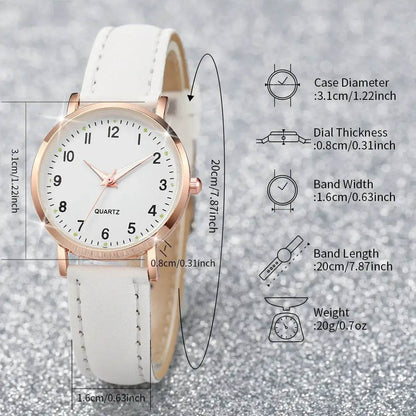 Fashion Women Watches Casual Arabic Dial Ladies Leather Band Quartz Watch Reloj Mujer Girls Clock Gift - BON's