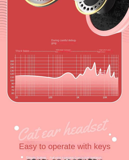 P47M Wireless Cat Ear Headphones with Mic and LED Light - Cute Stereo Bluetooth Headset Gift - BON's