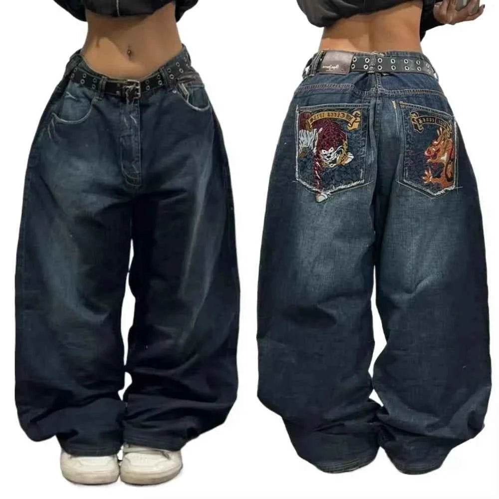 Y2K Baggy Wide-Leg Jeans Unisex - BON's