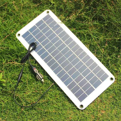 Solar Car Charger 15W with Dual USB DC Output Semi Flexible Solar Panel Charger for 12V Car Boat Battery Charging