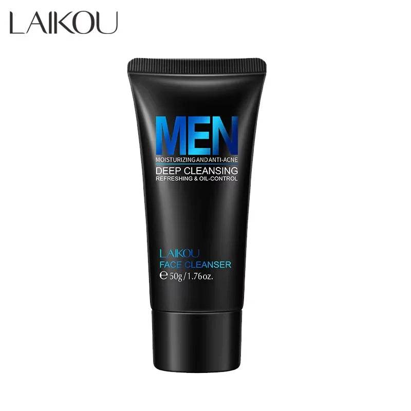 LAIKOU Men Facial Cleanser - Oil Control Face Wash for Blackhead Removal and Deep Nourishing Skin Care 50g - BON's