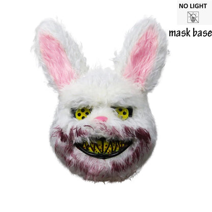 LED Glowing Bloody Rabbit Mask – Neon Horror Cosplay for Halloween, Carnival & Masquerade