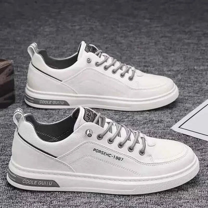 2025 Men’s Versatile White Sneakers – Breathable Spring Board Shoes for Sports & Casual Style