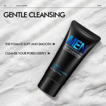 LAIKOU Men Facial Cleanser - Oil Control Face Wash for Blackhead Removal and Deep Nourishing Skin Care 50g - BON's