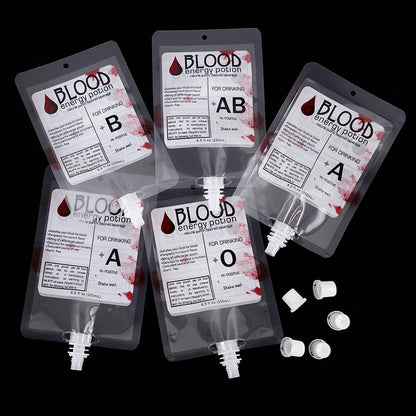 1Pcs Halloween Cosplay Drink Container Vampire Blood Pouch Props Zombie Beverage Drinks Bags Food Class PVC Water Bottle Decors