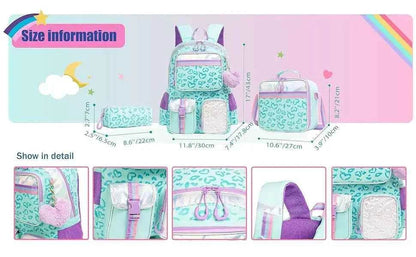 Meetbelify Aesthetic Backpack for Girls - Schoolbag with Lunchbox and Penbag for Elementary and Teen Students - BON's