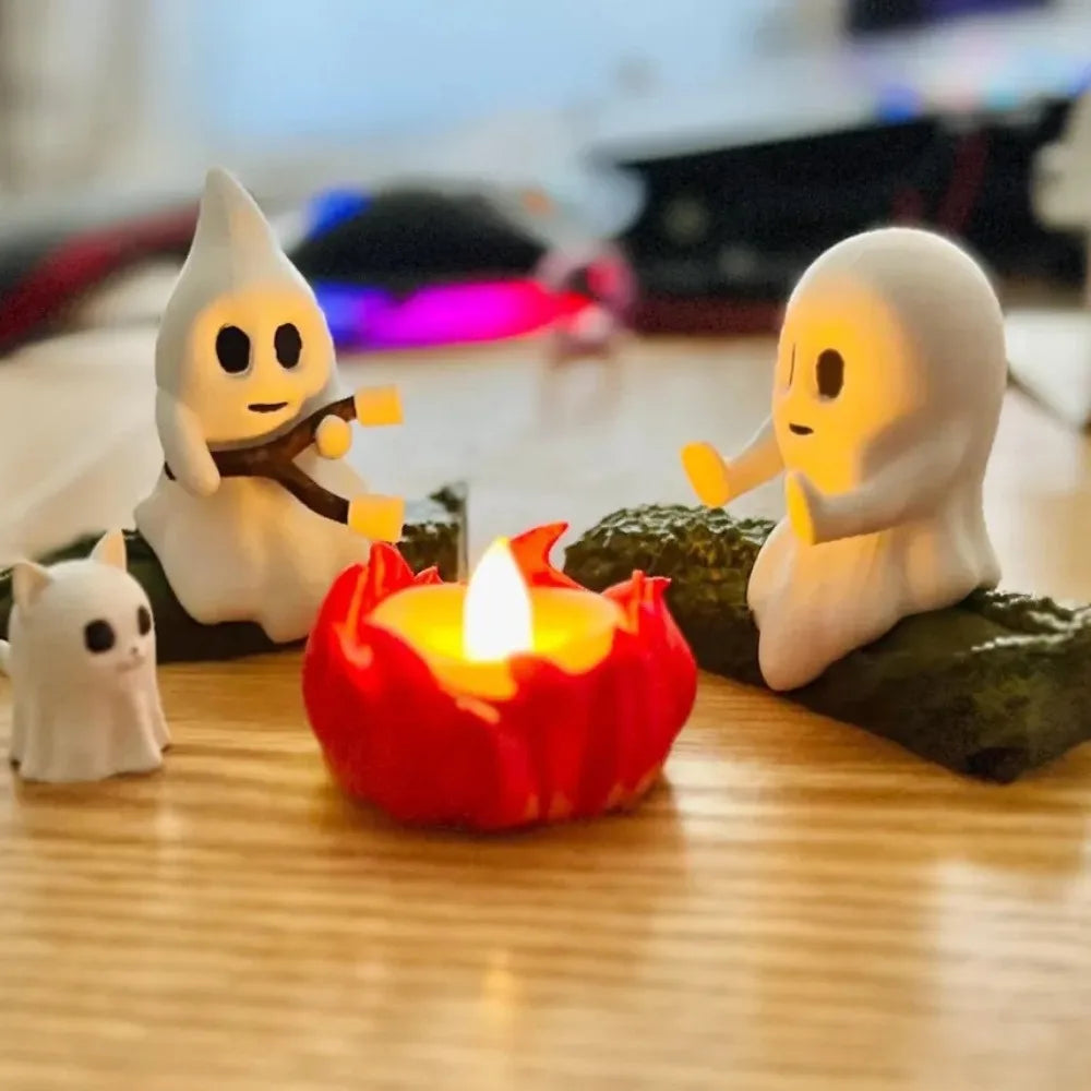 Halloween Ghost Campfire Decoration Set – Spooky Outdoor Party & Haunted House Props for Scary Backyard Scenes