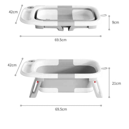 Baby Bathtub,Baby Bath Tub with Soft Cushion & Thermometer,Baby Bathtub Newborn to Toddler 0-36 Months,Portable Travel Baby Tub