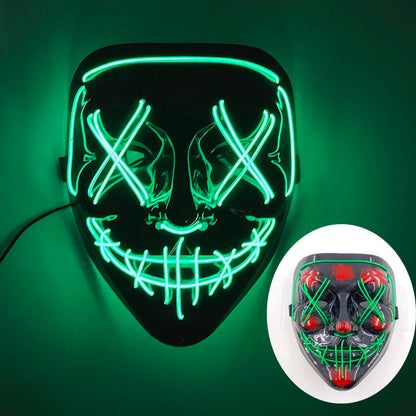 LED Glowing Bloody Rabbit Mask – Neon Horror Cosplay for Halloween, Carnival & Masquerade