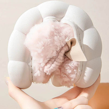 Winter Fur Slippers for Women with Cute Bow - Non-Slip Soft Plush Comfort Flat Heel Indoor Shoes - BON's