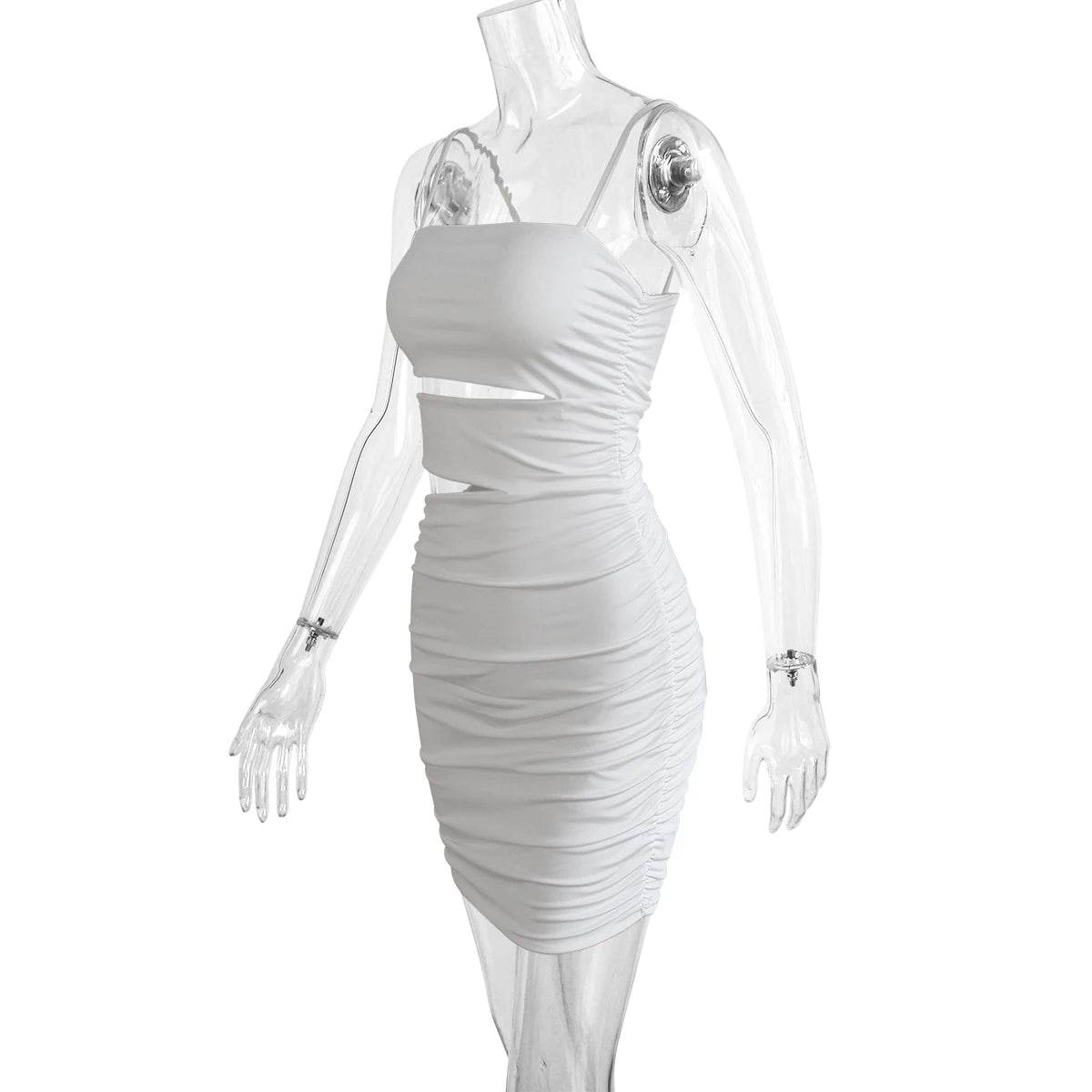 Women Sexy Spaghetti Strap Mini Dress Backless for Party Evening Nightclub Outfit - BON's