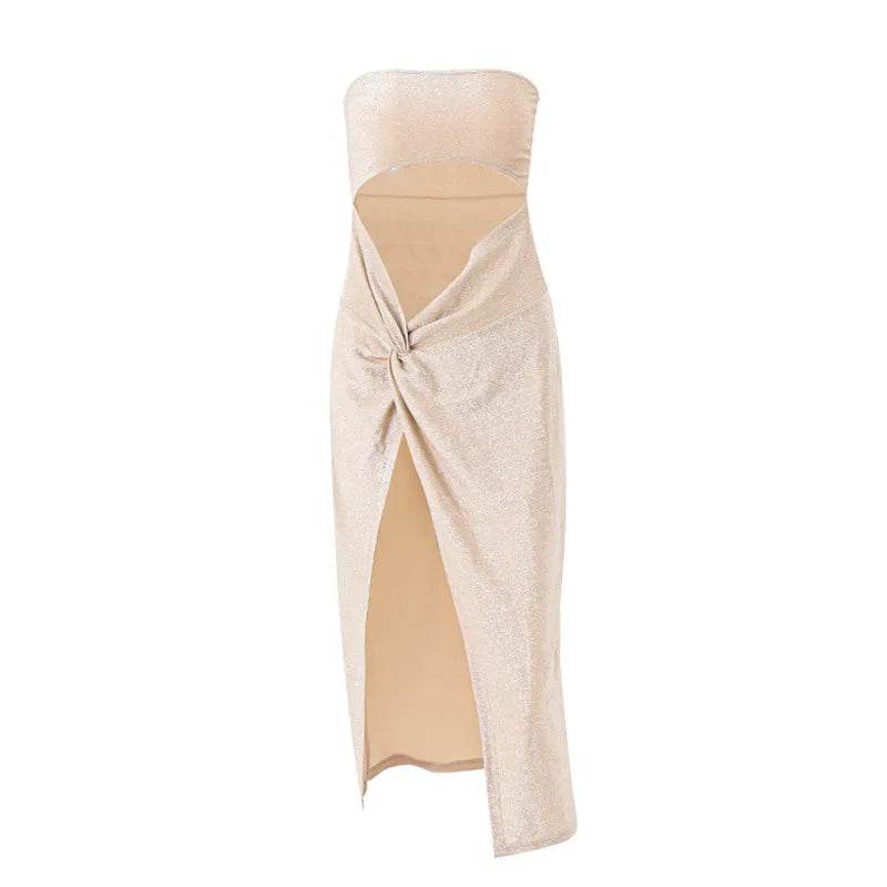 WhereMery Sexy Sleeveless Slit Dress Hollow Out Elegant Skinny Women Long Dresses Summer 2024 Fashion Ladies Party Club Vestidos - BON's