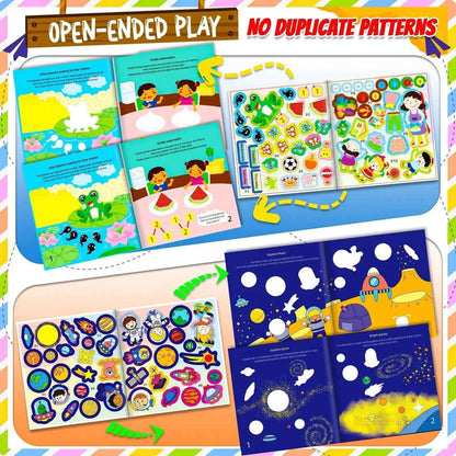 Kids Reusable Cartoon Stickers Books for Early Education Gift - BON's