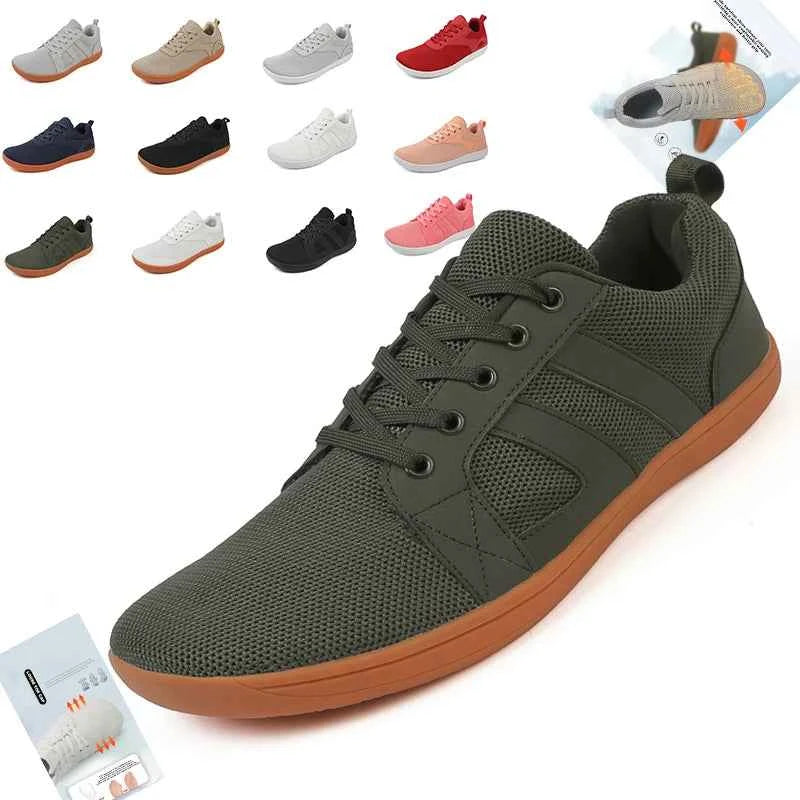 Wide-Toe Barefoot Sneakers – Breathable, Non-Slip Sports Shoes for Walking, Jogging & Everyday Style