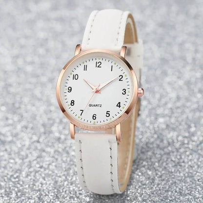 Fashion Women Watches Casual Arabic Dial Ladies Leather Band Quartz Watch Reloj Mujer Girls Clock Gift - BON's