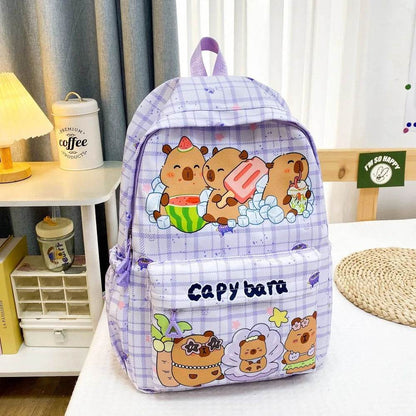 Capybara School Backpack - Cute Large Student Schoolbag - BON's
