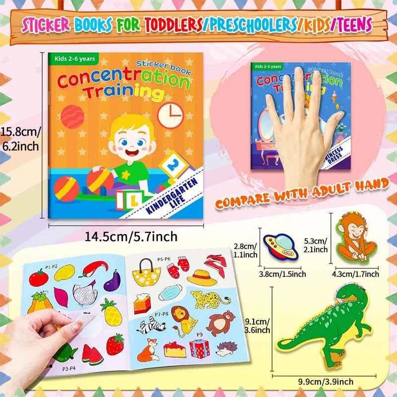 Kids Reusable Cartoon Stickers Books for Early Education Gift - BON's