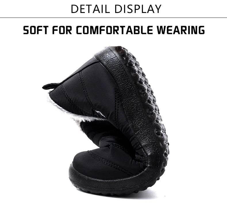 Winter Waterproof Snow Boots for Women - Plus Size Casual Flat Ankle Boots with Anti-Slip Warm Fur Plush - BON's