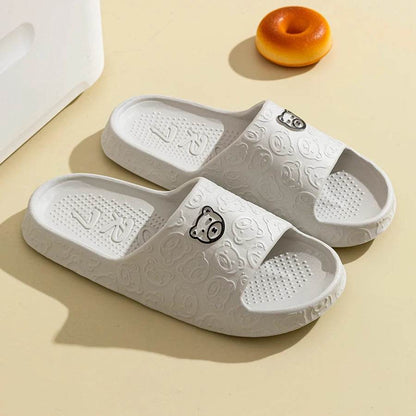 Women's Cute Bear Slippers - Summer Printing Anti-Slip Soft Sole Indoor Bathroom Shoes for Comfort and Leisure - BON's