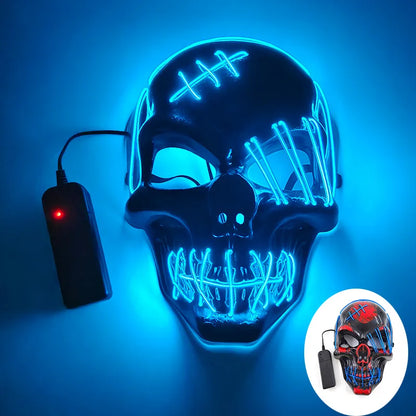 LED Glowing Bloody Rabbit Mask – Neon Horror Cosplay for Halloween, Carnival & Masquerade