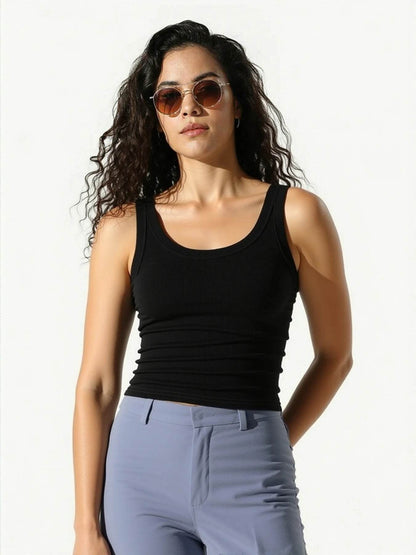 California Tank Top for Women - Sleeveless Ribbed Knit Vest for Casual Summer Street Style - BON's