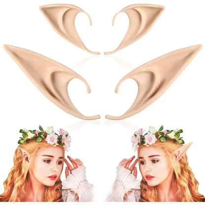 Cosplay Fairy Pixie Elf Ears Soft Pointed Tips Anime Party Dress Up Costume Masquerade Accessories for Halloween Christmas Party