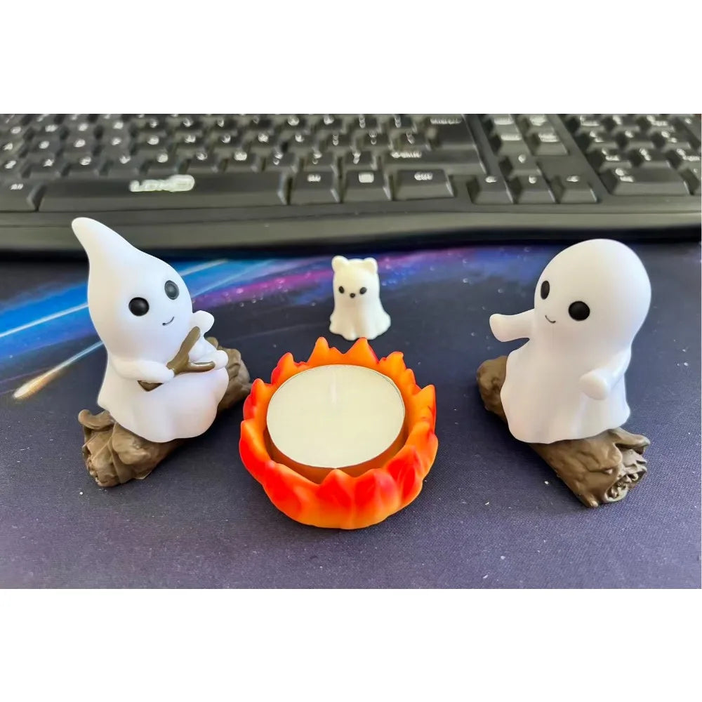 Halloween Ghost Campfire Decoration Set – Spooky Outdoor Party & Haunted House Props for Scary Backyard Scenes