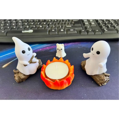 Halloween Ghost Campfire Decoration Set – Spooky Outdoor Party & Haunted House Props for Scary Backyard Scenes
