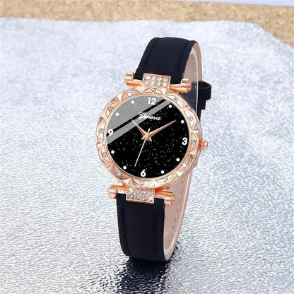 Luxury Women's Watch Set - 5Pcs Rhinestone Bracelet Wristwatch Collection for Girls - BON's