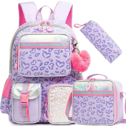 Meetbelify Aesthetic Backpack for Girls - Schoolbag with Lunchbox and Penbag for Elementary and Teen Students - BON's