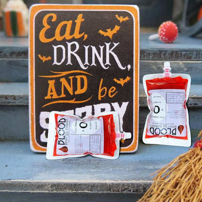 1Pcs Halloween Cosplay Drink Container Vampire Blood Pouch Props Zombie Beverage Drinks Bags Food Class PVC Water Bottle Decors