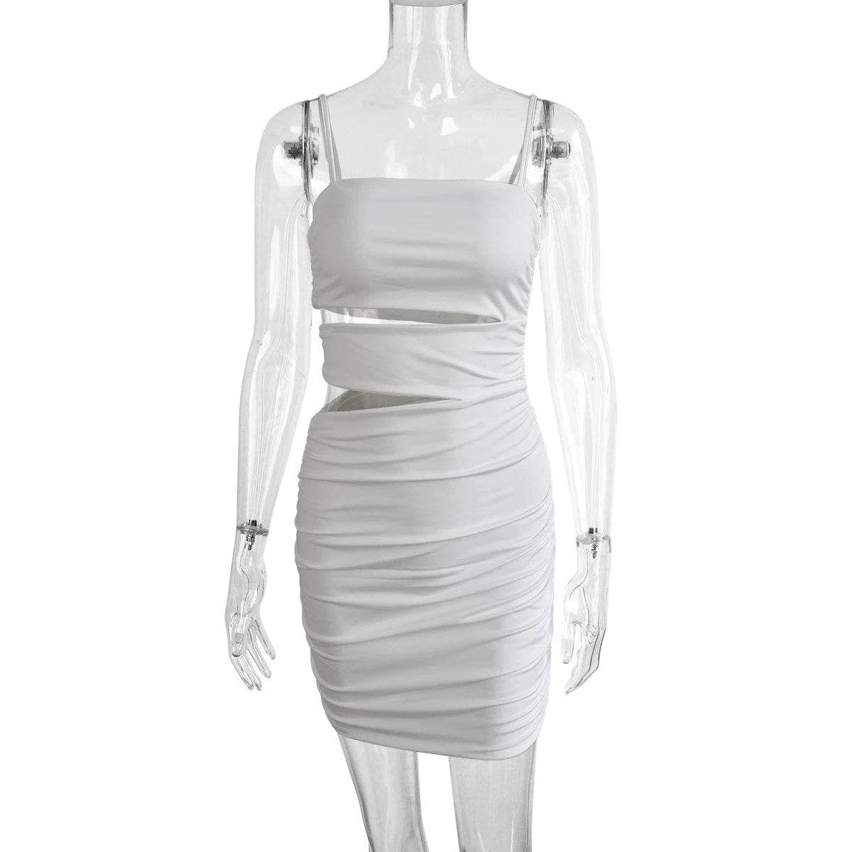 Women Sexy Spaghetti Strap Mini Dress Backless for Party Evening Nightclub Outfit - BON's