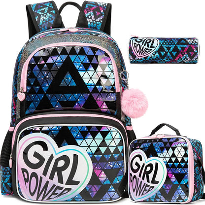 Backpack Sets for Girls and Boys - 3pcs School Bags with Lunch Bag and Pencil Case for Elementary Students and Teens - BON's