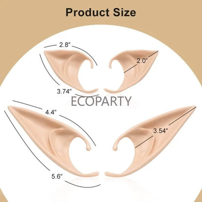 Cosplay Fairy Pixie Elf Ears Soft Pointed Tips Anime Party Dress Up Costume Masquerade Accessories for Halloween Christmas Party