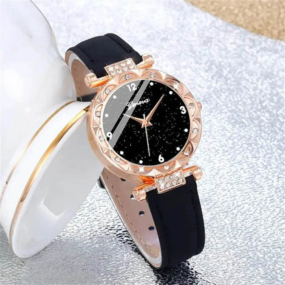 Luxury Women's Watch Set - 5Pcs Rhinestone Bracelet Wristwatch Collection for Girls - BON's