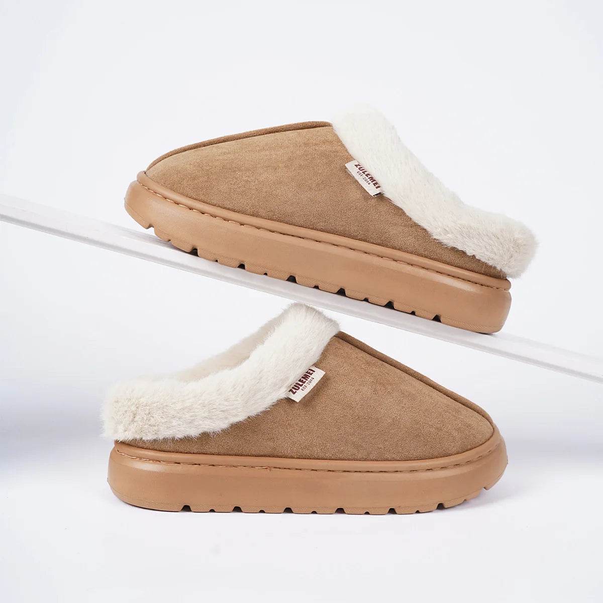 Kidmi Winter Women Shoes 2024 - Warm Outdoor Cotton Slippers and Plush Indoor Padded Footwear for Women - BON's