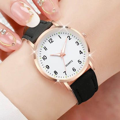 Fashion Women Watches Casual Arabic Dial Ladies Leather Band Quartz Watch Reloj Mujer Girls Clock Gift - BON's